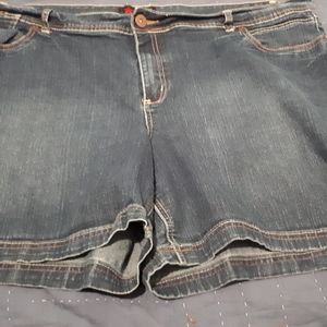 Addition Elle Dark blue faded embroidered shorts